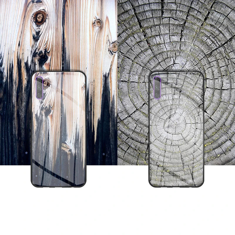 Чехол для телефона из закаленного стекла с рисунком древесины для huawei Honor 9X 9x, черный мраморный узор, защитные чехлы Honor9X