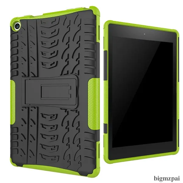 green Чехол для Amazon Kindle Fire HD8 HD 8 '' Tablet дети ребенок безопасный Гибридный сверхмощный ударопрочный резиновый силиконовый Жесткий Чехол - Цвет: green