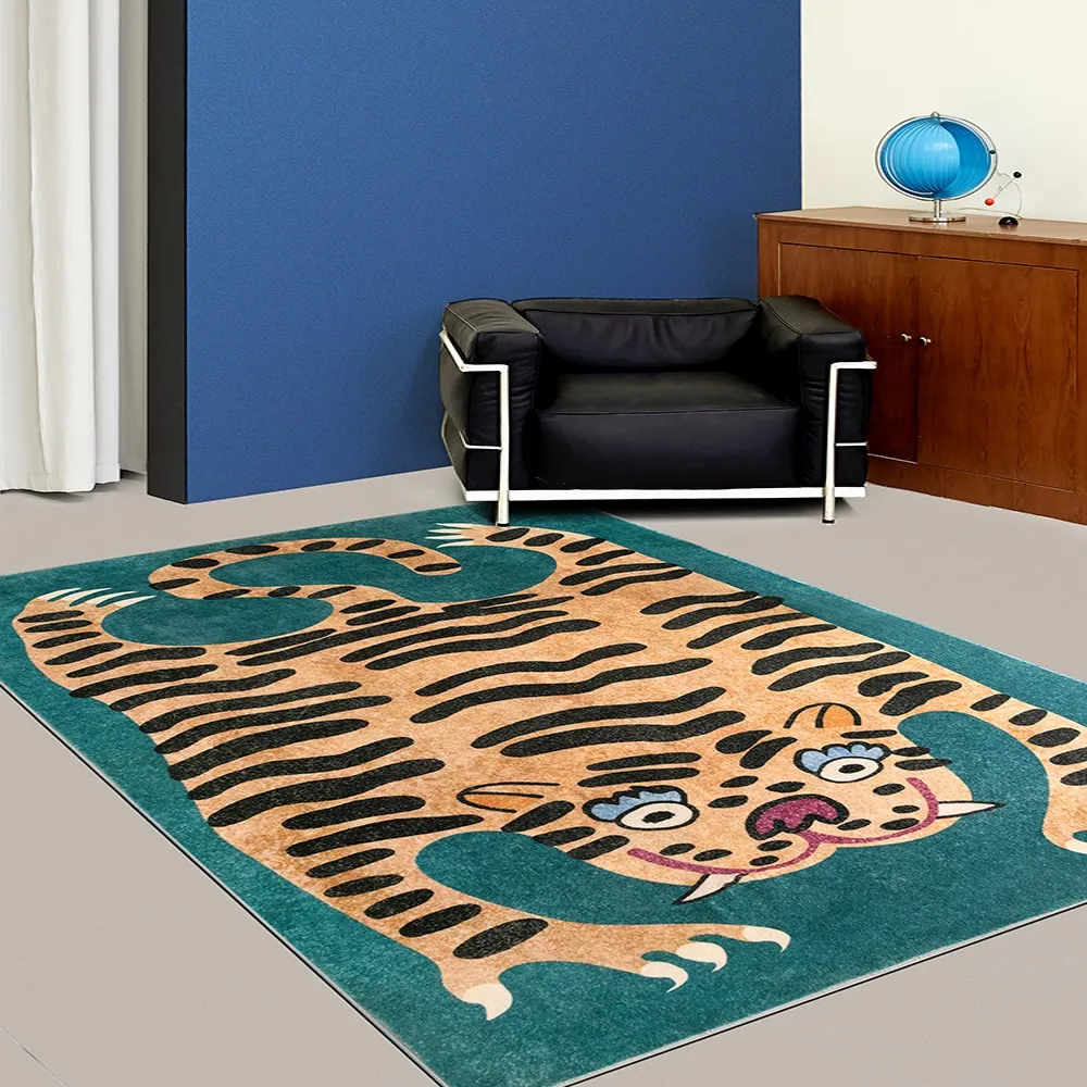 AnimalshapedcutetigerwovenarearugINSpopularNordicstyle