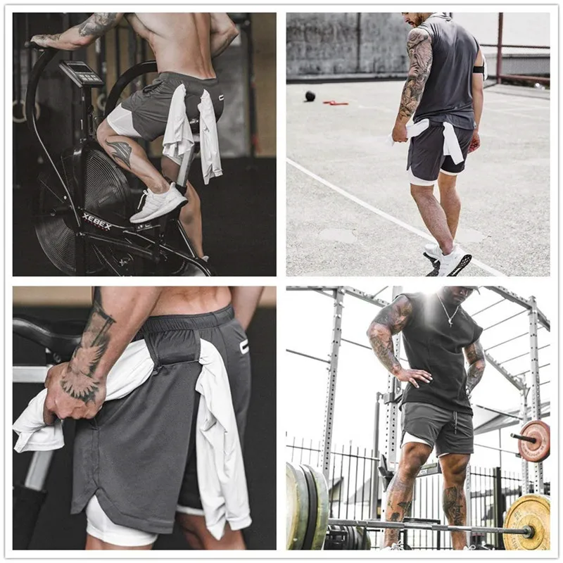 Casual Shorts Men Summer Breathable New Fashion Bodybuilding Boardshorts Male Built-in Pocket Steetwear Mens Short Trousers 2020 Casual Shorts Men Summer Breathable New Fashion Bodybuilding Boardshorts Male Built-in Pocket Steetwear Mens Short Trousers 2020