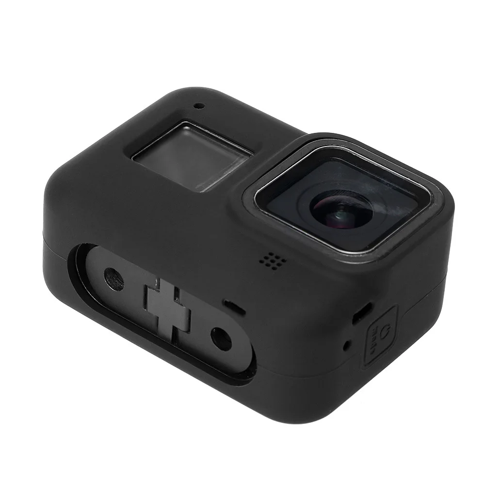 Suptig для Gopro аксессуары мягкий чехол силиконовый защитный корпус+ защитный ремешок для GoPro Hero 8 черный крепление для камеры