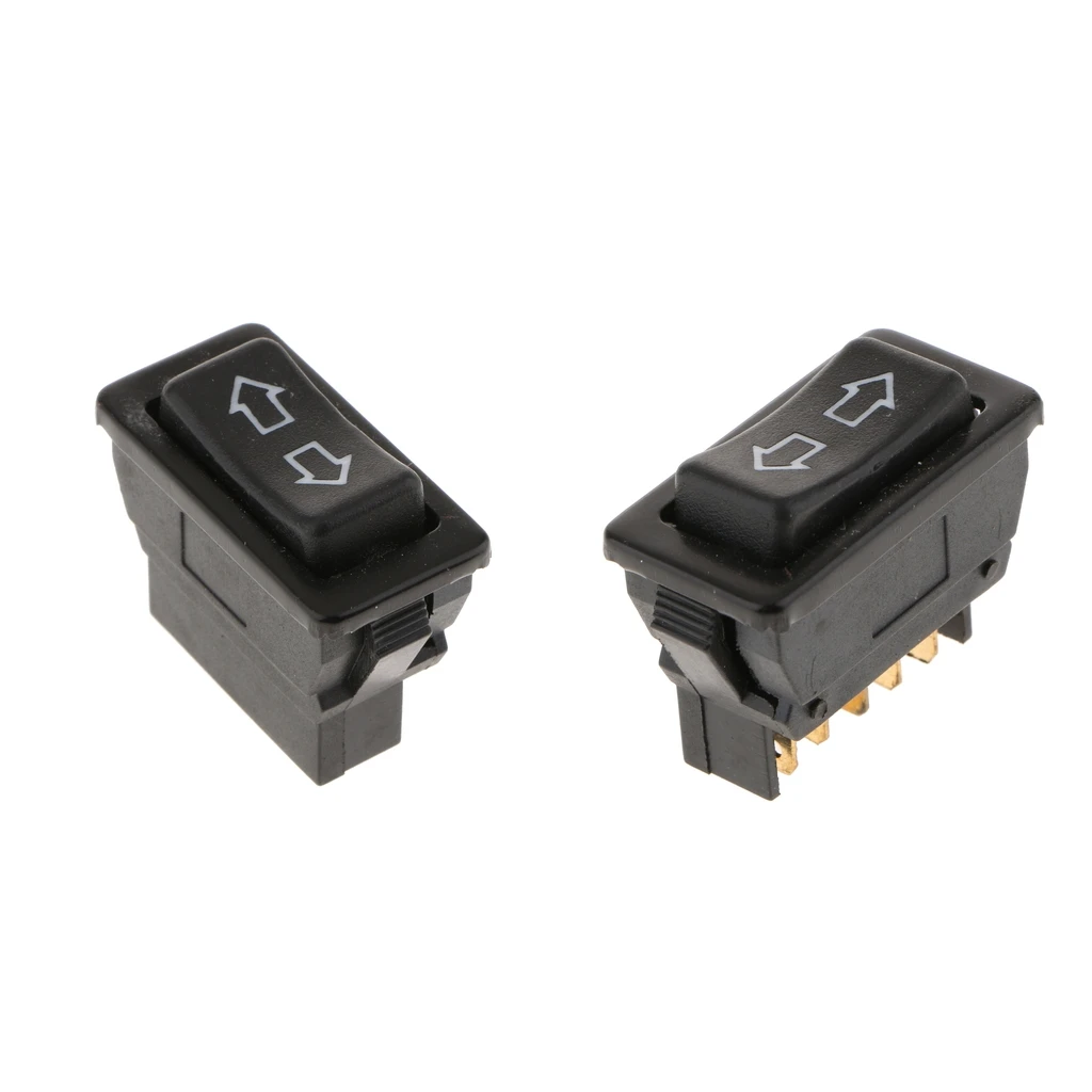 2pc Universal Black 5 Pins Power Window Door Electric Switch Control for Car