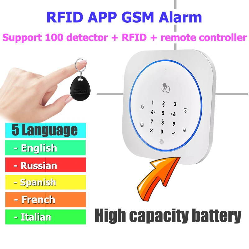 GSM сигнализация Wi-Fi GSM сигнализация домофон дистанционное управление Автонабор 433 МГц детекторы IOS Android Tuya приложение управление сенсорная клавиатура