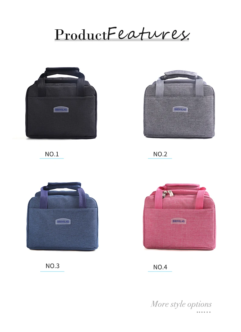 Brivilas lunch bag waterproof thermal bag oxford fabric portable Insulated cation picnic food box women tote storage Ice bags