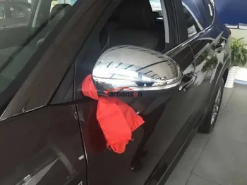 

For Hyundai Tucson Car Styling 2015 2018 2019 Chrome Side Door Rear View Mirror Cover Scuff Plate Auto Accessories Sticker 2pcs