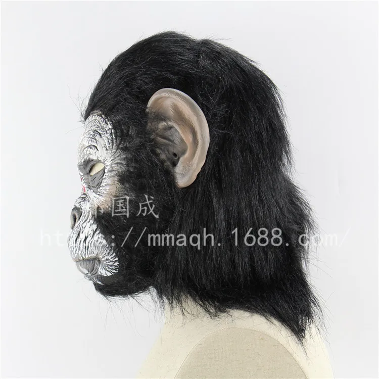 World Pass by Funny Big-Ear Monkey Хэллоуин пародия голова животного группа латексная маска гориллы