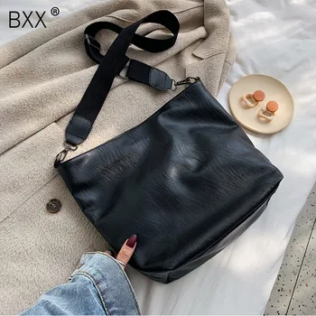 

[BXX] PU Leather Crossbody Bags For Women 2020 Brand Designer Shoulder Messenger Bag High Capacity Travel Handbags Purses HJ004