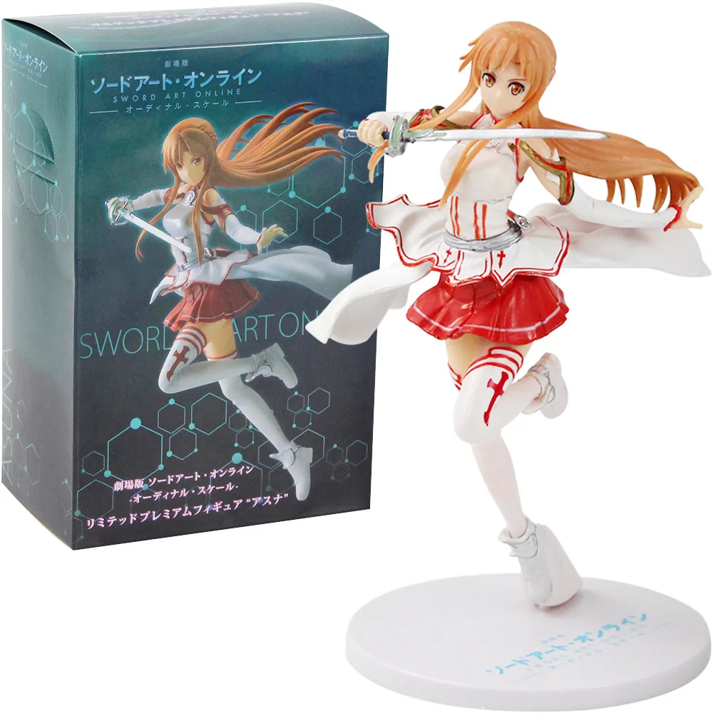 23 см Sword Art Online Asuna фигурка игрушки Юки Асуна с оружием SAO ALO GGO UW Аниме Сексуальная красивая модель куклы - Цвет: In Color Box