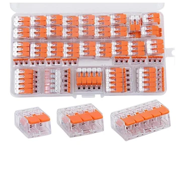 

80PCS Wire Connector Terminal Block Plug-In Plug 412 413 415 Type Wiring Cable Wire Terminator