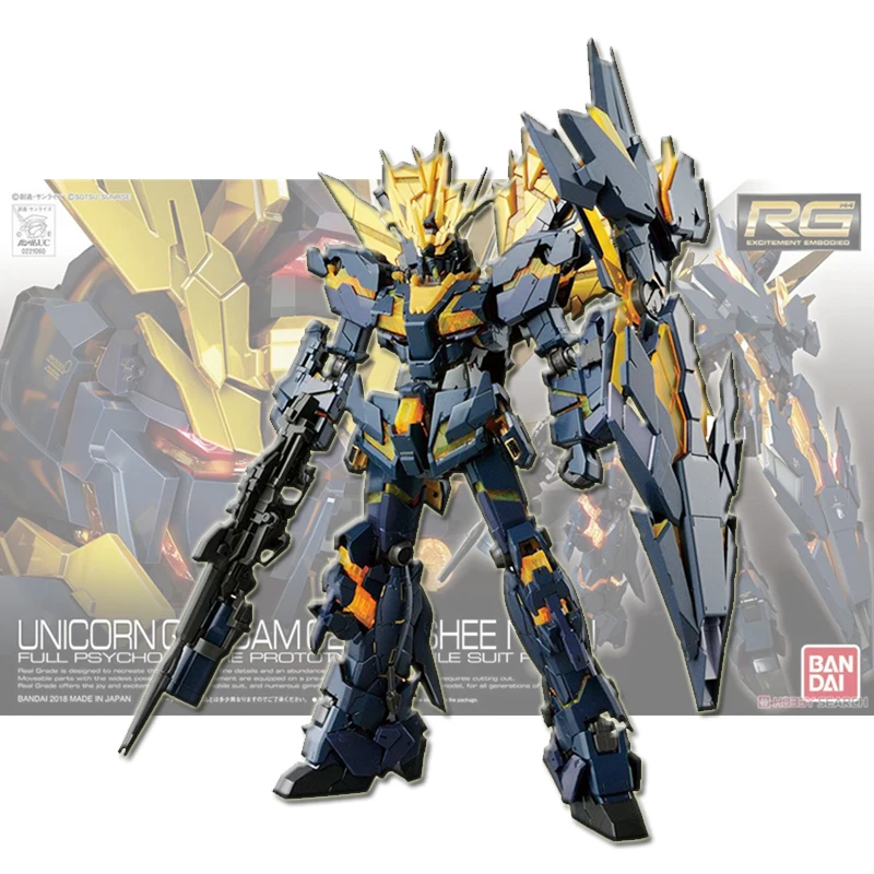 Оригинальный Bandai RG 27 1/144 Единорог машина 2 Banshee богиня Фортуны gundam сборка Фигурки