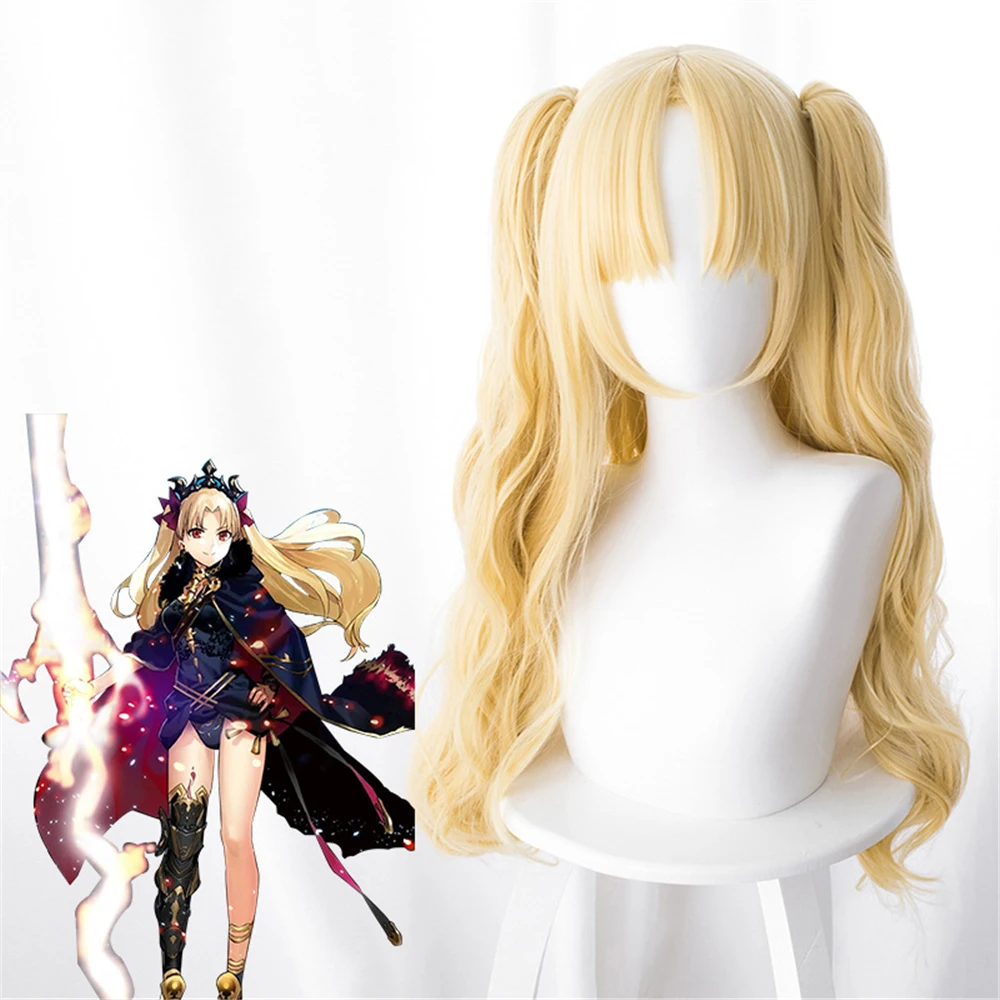 

FGO Fate Grand Order Irkalla Ereshkigal Wig Curly Light Blonde High temperature fiber Hair Anime Costume Cosplay Wigs + Wig Cap