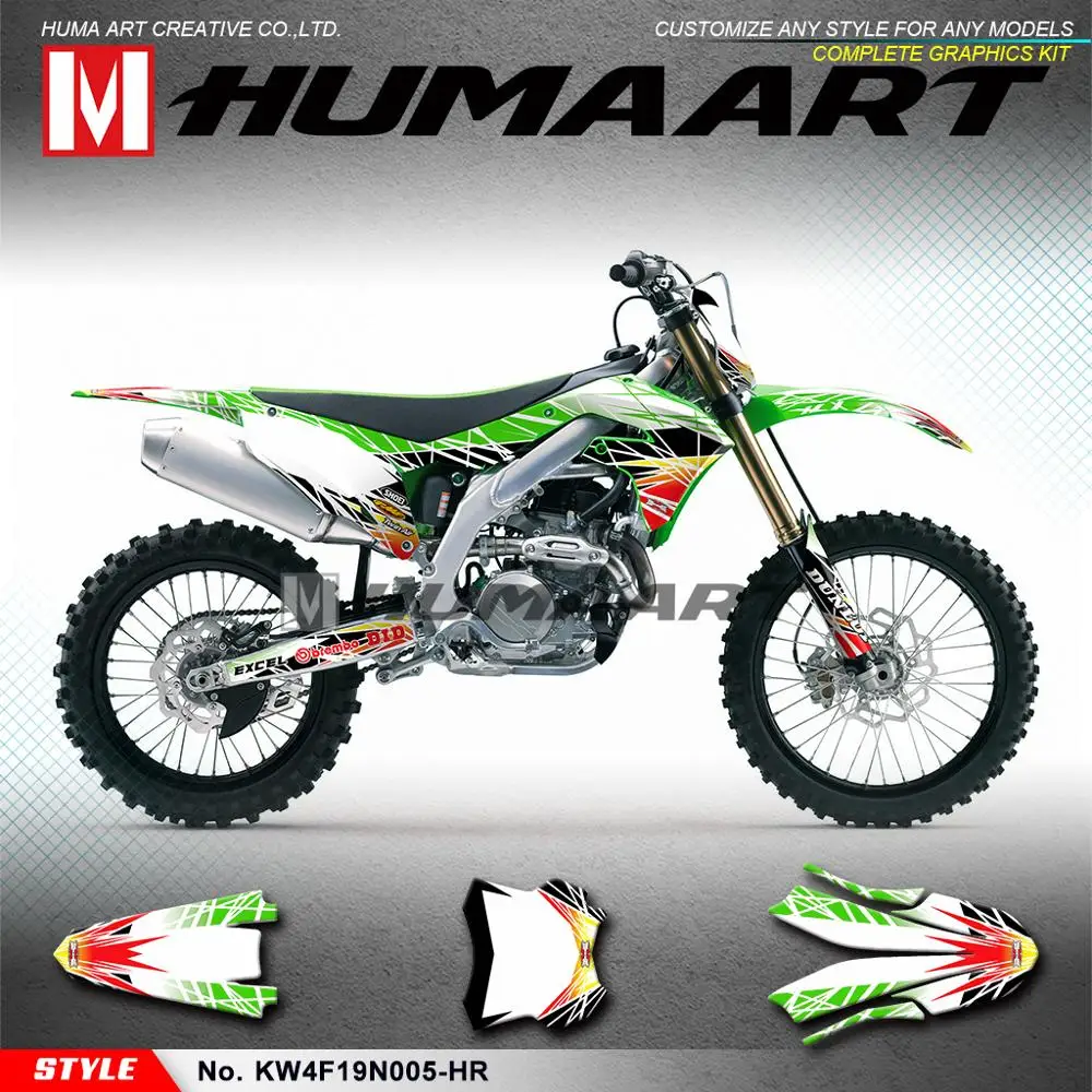 HUMAART MX Decals Custom Stickers Kit Graphics for KX450F KXF450 KX250F ...