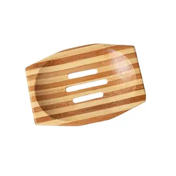 

1pc Vintage Soap Dish Bamboo Wood Soap Storage Rack Handmade Soap Rack Draining Design Soap Tray For Bathroom Kitchen Sink