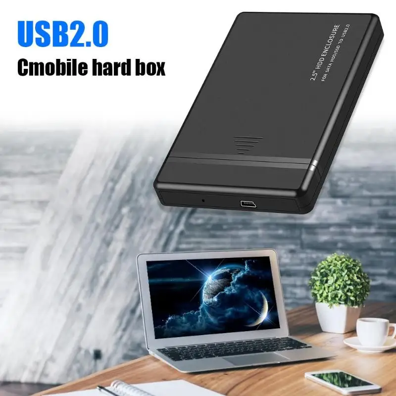 VODOOL 2.5 inch HDD SSD Enclosure 480Mbps Hard Drive Disk Box USB2.0/USB3.0/TYPE C Mobile External Case for Laptop Notebook PC