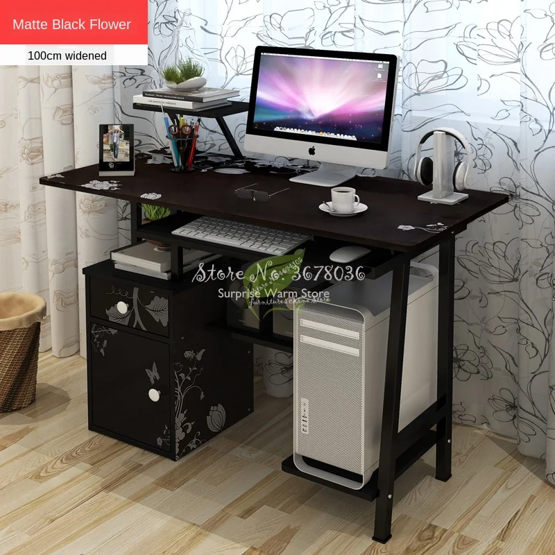 Large Computer Table Professional Gaming Table With Locker Drawer Wood Desktop Computer Desk For Home Office image 5