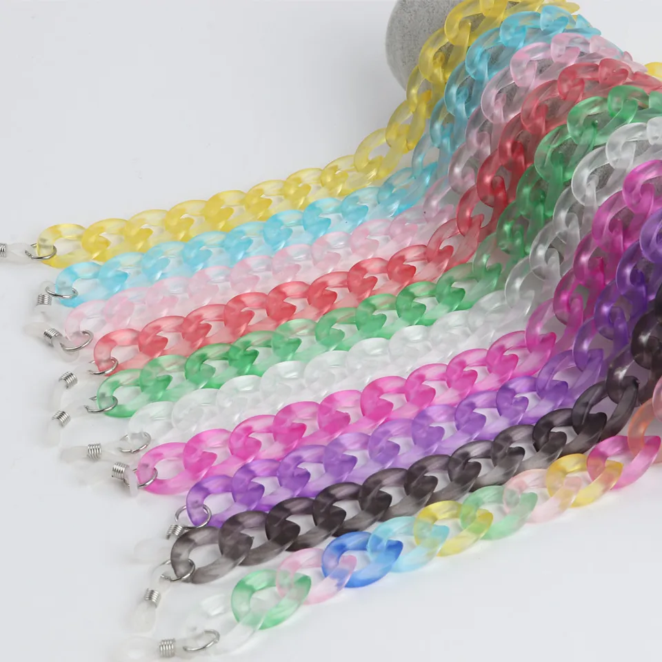 QQLADY Chaînes De Lunettes De Soleil En Acrylique De Couleur Mate Pour Femmes Hommes Chaines De Lunettes De Lecture Lunettes Amz