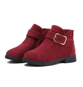

Girls Fashion Boots Leather Sport Shoes For Girls Children Warm Boots Short Soft Bottom Princess Snow Boots Kids Sneakers