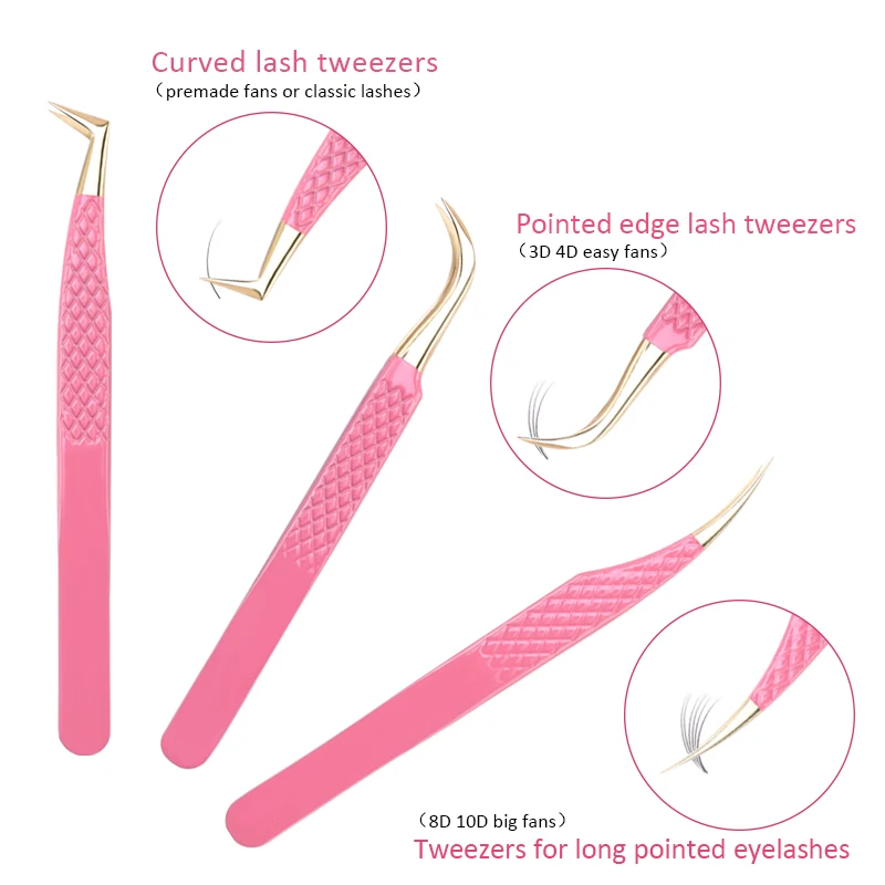 New 1Pc Eyelash Tweezers Anti-static Non-magnetic Professional Pincet 3D Eyelash Extension Tweezer 100% Closure Makeup Tool 3