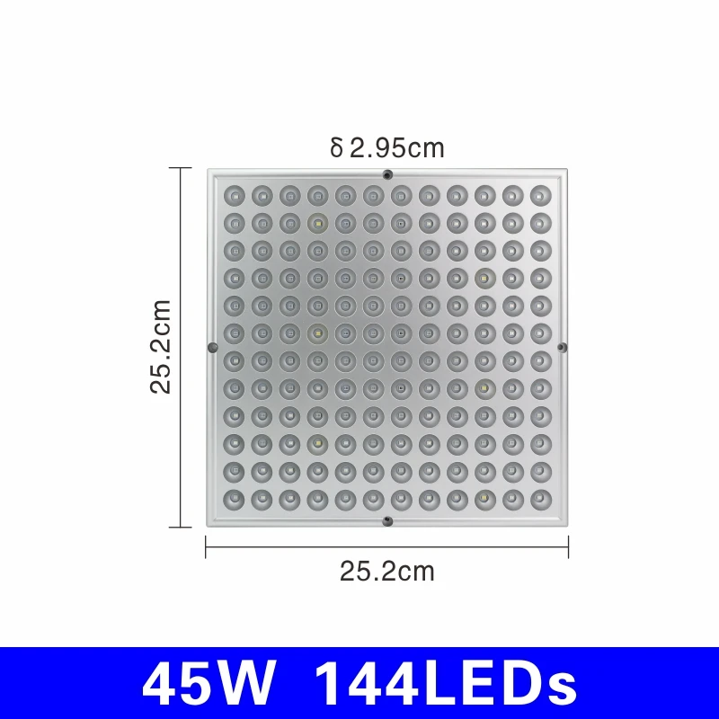 45W 144LEDs Светодиодный светильник для выращивания 25 Вт 45 Вт полный спектр растительный светильник s AC85-265V панель для растений лампа для теплицы гидропоника цветы овощи - Испускаемый цвет: 45W 144LEDs