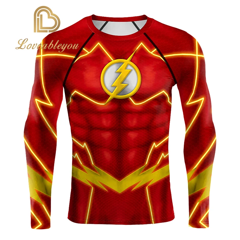 

2020 Fitness Clothing Tops Male Quick Dry Compression Shirt Flash 3D Printed T-shirts Men Raglan Short Sleeve
