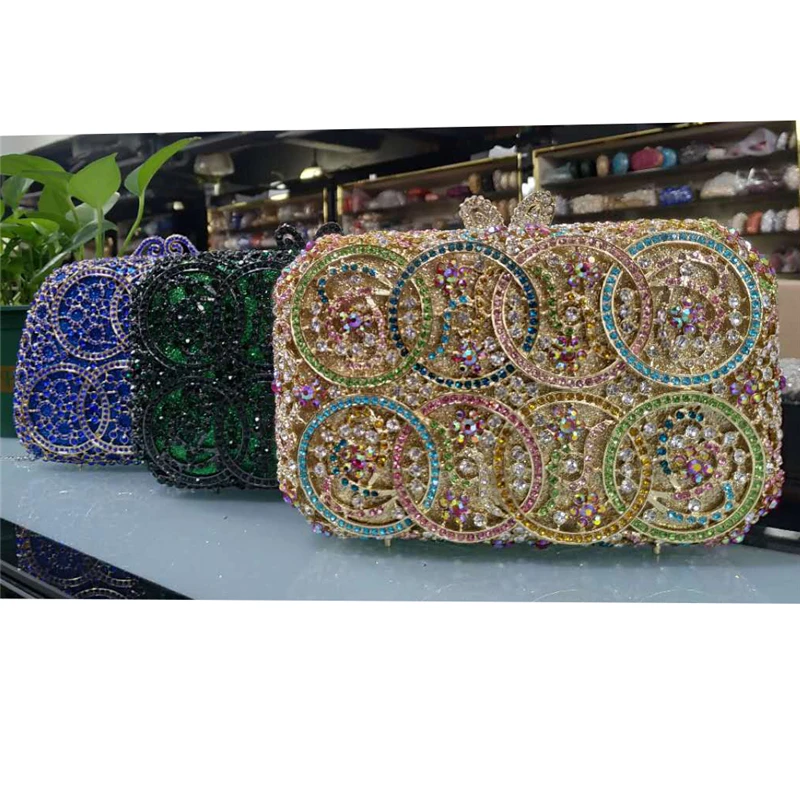 

Dazzling Gold Crystal Women Crystal Clutches Handbag Metal Evening Bags Ladies Party Purse Wedding Clutch Bridal Bags