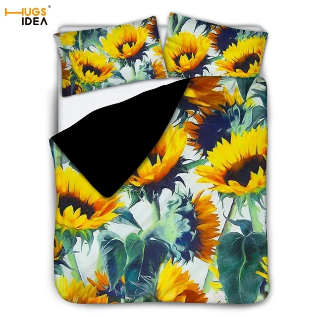 HMM1138Z36 3Piece Comfortable Sunshine Flowers Duvet Cover Sunflower Pillow Case Pillow Cover set 2Pillow Shams Sofa Couch Bed Pillowcases - Цвет: HMM1138Z36