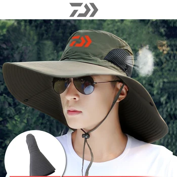 

2020 Daiwa Men Outdoor Big Edge Fishing Hat Hat Mountaineering Anti-ultraviolet Sunscreen Sunshade Multipurpose Adjustable Cap