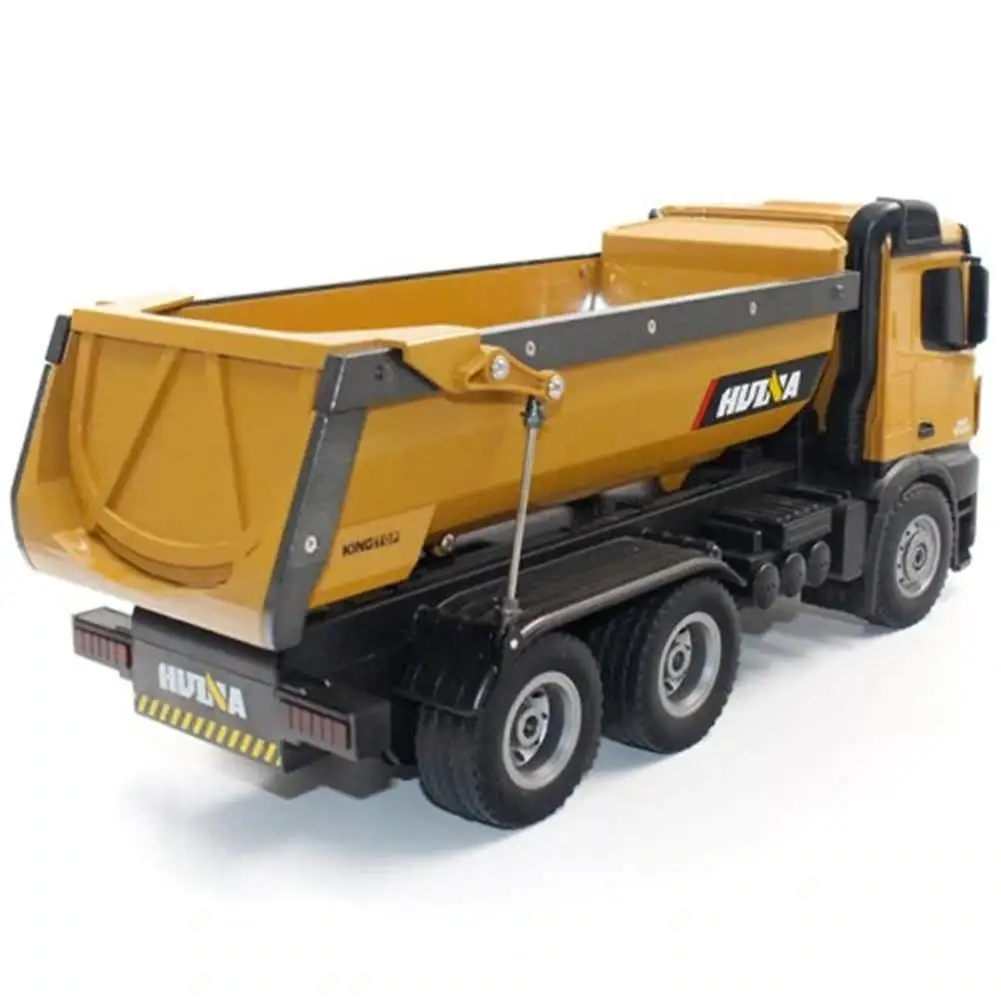 Huina 1573 RTR 2,4 GHz 10 каналов 1:14 дистанционное управление RC самосвал саморазрядный металлический автоматический демонстрационный светодиодный свет RC игрушка