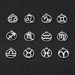 Teamer 12pcs Zodiac Floating Charms Stainless Steel Constellation Pendants (Twelve constellation)