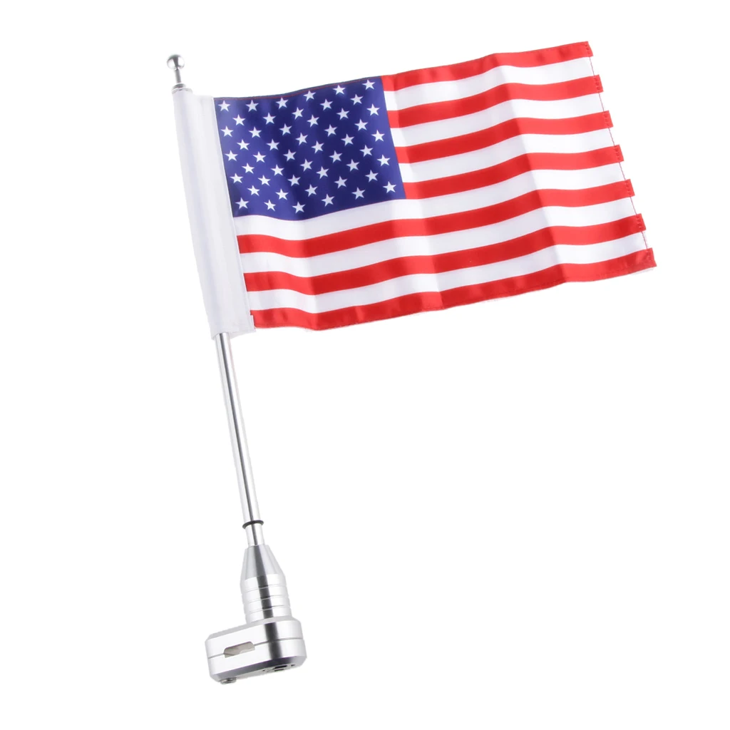 Motorcycle 10x6 inch American Flag with Luggage Rack Flag Pole Mount Sissy Bar for Honda Golden Wing GL1800
