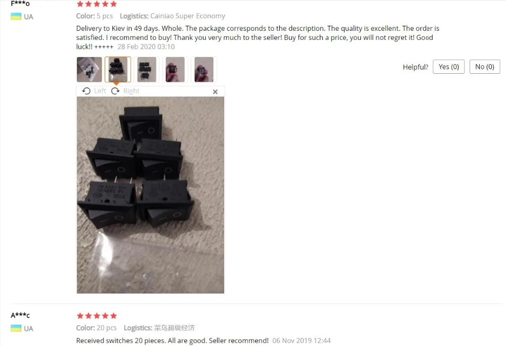 10 Switch ON-OFF KCD1 1521mm 2 Pins Ship Type Switch 6A 250V 10A 125V Boat Rocker Switch Car Dash Dashboard Truck RV ATV 106)