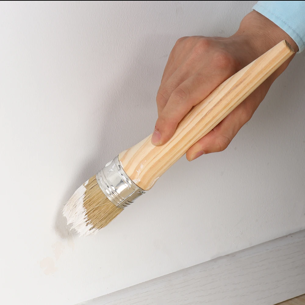 Pincel para óleo con mango de madera para coche, herramienta de pintura, arte, herramientas de arte, encerado, muebles, decoración redonda para el hogar, 1 ud.
