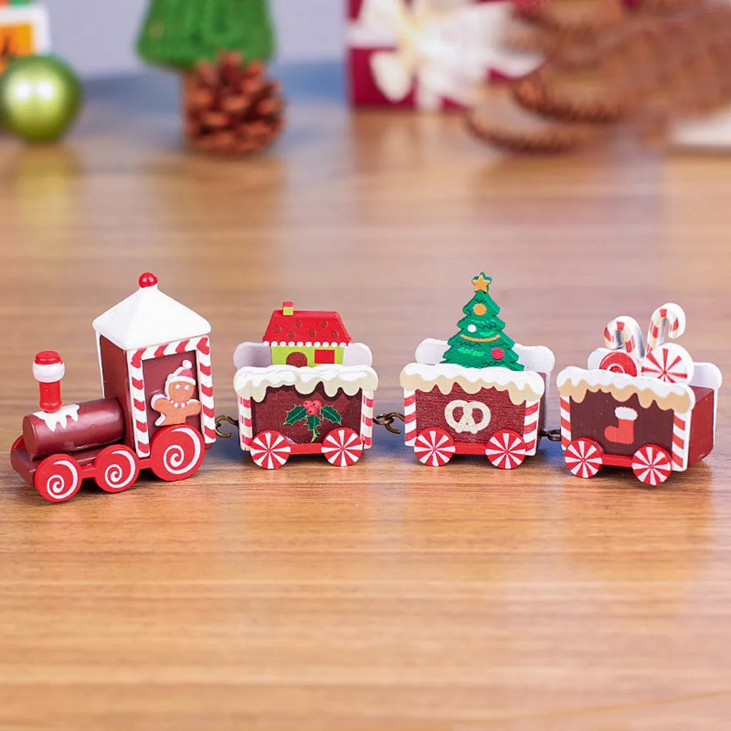 45# Рождественское украшение с изображением поезда из дерева для дома с Санта-Клаусом/медведем, рождественские детские игрушки, подарок, украшение, подарок на год