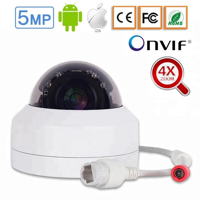 H.265 1080P PTZ IP камера POE Onvif 4X Zoom мини скоростной купол металлический открытый водонепроницаемый 2MP 5MP POE CCTV безопасности Onvif P2P камера