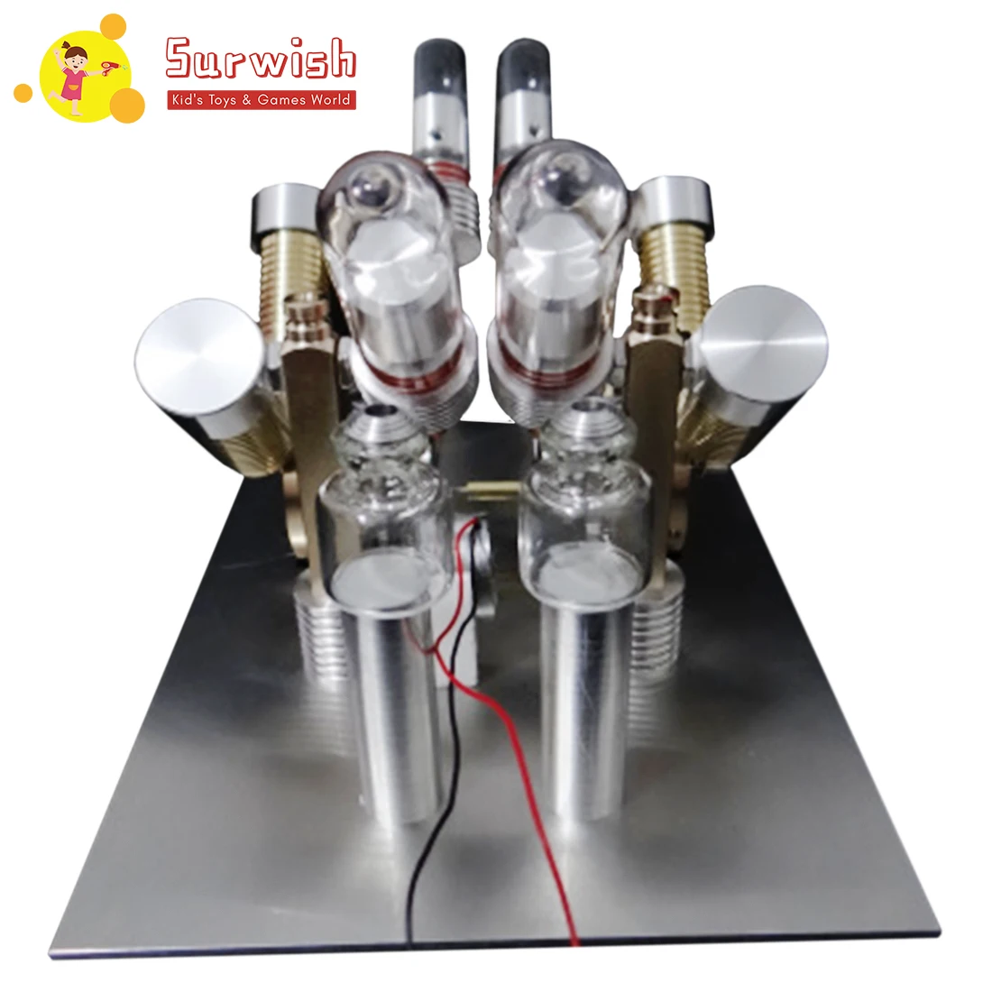 

V-Shape Four Cylinder Stirling Generator Model Toy