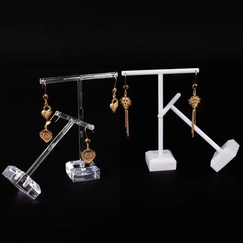 4 pcs earrings stand white ear studs holder hanger jewelry