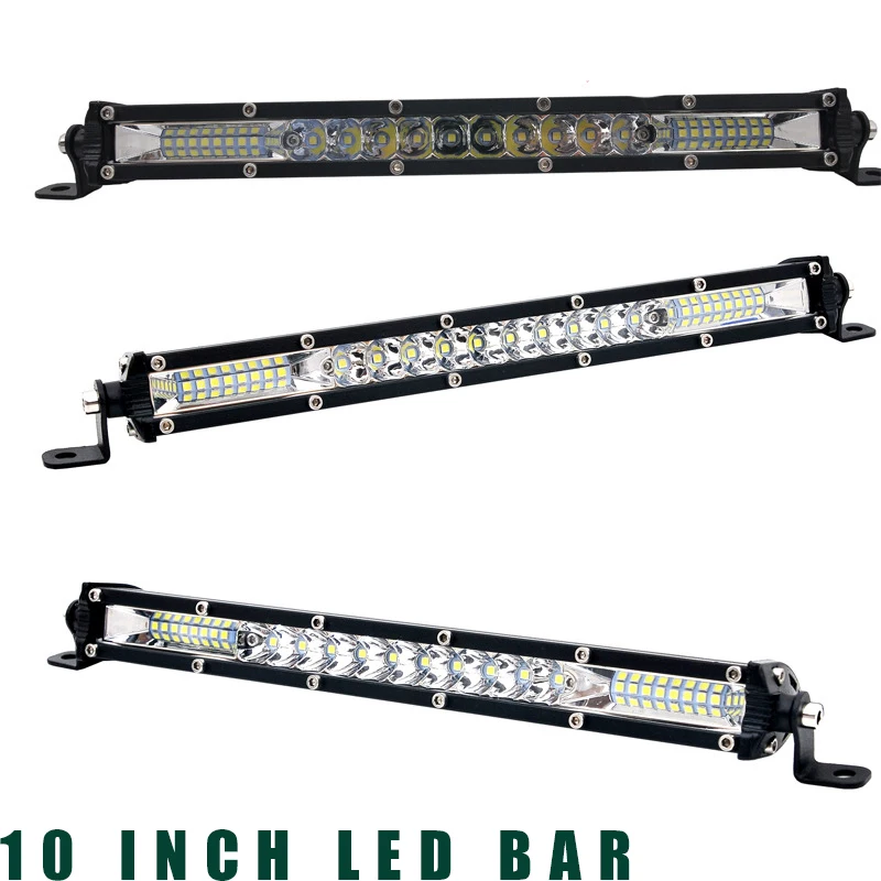 

10 inch LED Light Bar Super Slim Led Work Light 12V 24V Combo for Motorcycle Marine ATV Boat Trucks Tractor Off Road Car 4x4 SUV