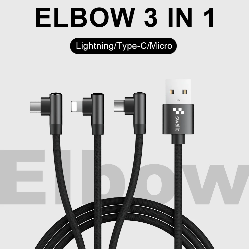 Swalle 3 в 1 быстрый зарядный usb-кабель для iPhone 11 X XS Max XR type C Micro для huawei Xiaomi кабели для передачи данных несколько шнур зарядного устройства