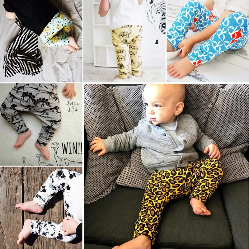 Для мужчин; для детей в европейском и американском стиле; сезон весна-осень; повседневные брюки с рисунком динозавра и леопарда; INS; детская одежда