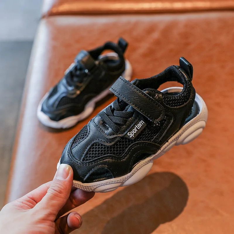 ULKNN Girl'S Sandals 2020 mesh shoes for kids  Summer Closed-toe Middle And Large Children Sports Shoe Soft Bottom Baby BOY'S