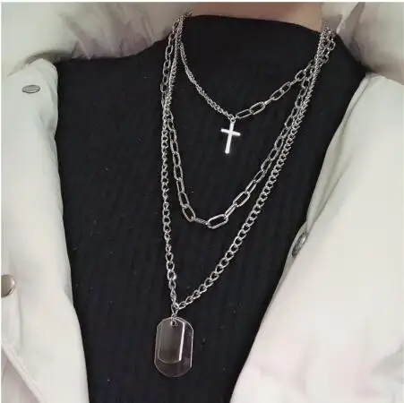 Мужское ожерелье с крестом harajuku 90s эстетические аксессуары для e-boy egirl ювелирное