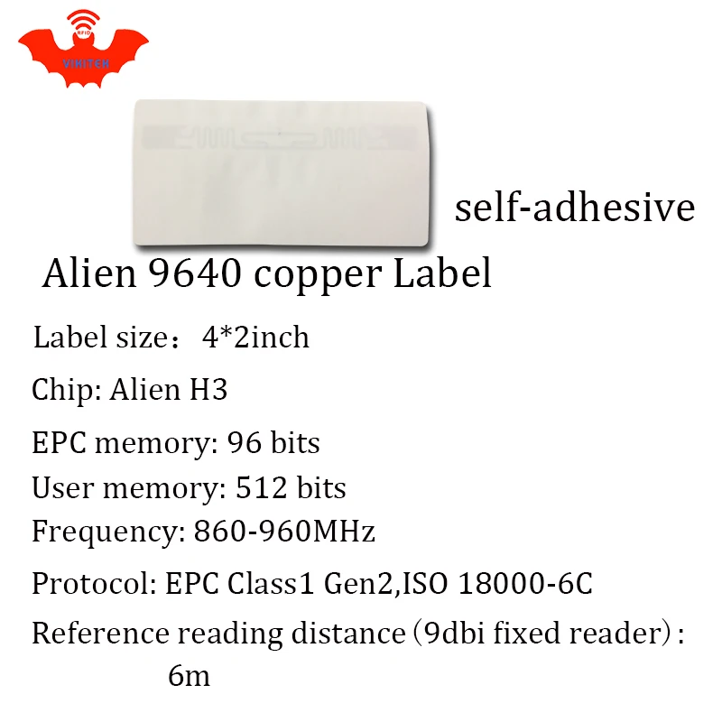 UHF RFID этикетка наклейки Alien 9640 для печати медные EPC6C 915m868mhz Higgs3 5000 шт. бесплатная