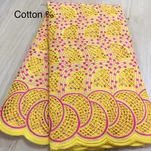 Горячая ткань из Дубая высокое качество швейцарская вуаль кружево в швейцарском нигерийском стиле кружевная ткань dentelle Африканский хлопок кружево 5Y