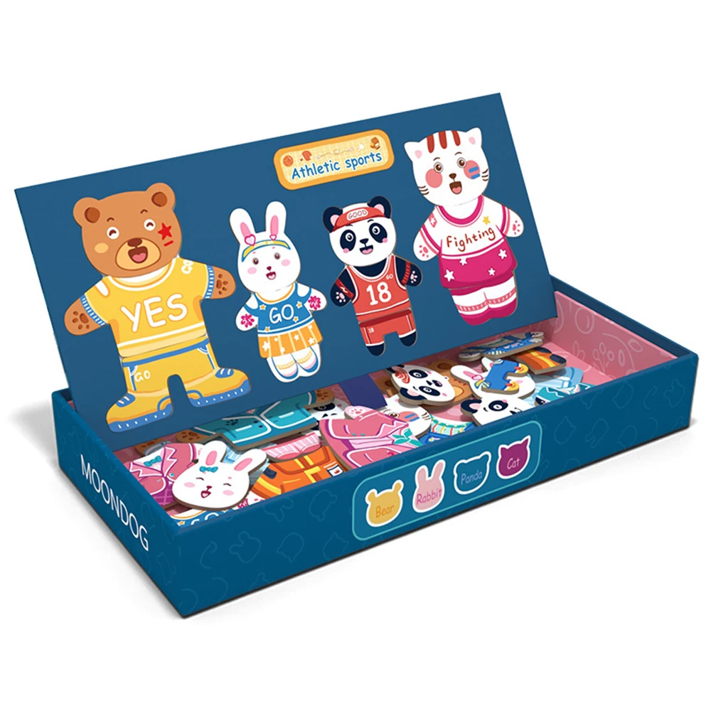 Baby Puzzles Educational Toys Little Bear Magnetic Jigsaw Changing Clothes Kids Children's early Montessori Learning Gift 5