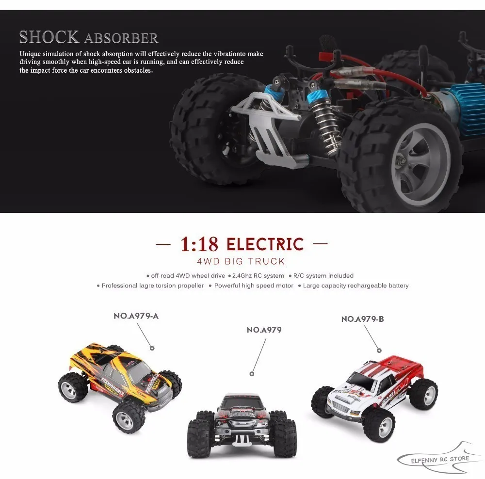 70 км/ч Новое поступление 1:18 4WD RC автомобиль Wltoys A979-B 2,4G на радиоуправлении высокоскоростной грузовик RC багги внедорожники VS Wltoys A959 грузовик ZLRC