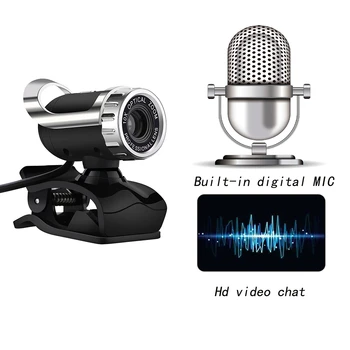 

HD Pro Webcam USB Camera Widescreen Video Calling Webcam with Microphone Clip Computer PC Desktop or Laptop Webcam TV Box