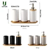 UNTIOR 3PCS Ceramic Bathroom Accessories Set Fashion Soap Dispenser Toothbrush Holder Tumbler Ceramic Household Bathroom Product 6