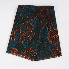 Африканская Анкара оранжевая и зеленая ткань высокого качества голландский воск печать ткань хлопок африканский голландский 6 ярдов