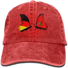 Бейсбольная кепка из окрашенной джинсовой ткани с изображением флага двух бабочек для взрослых