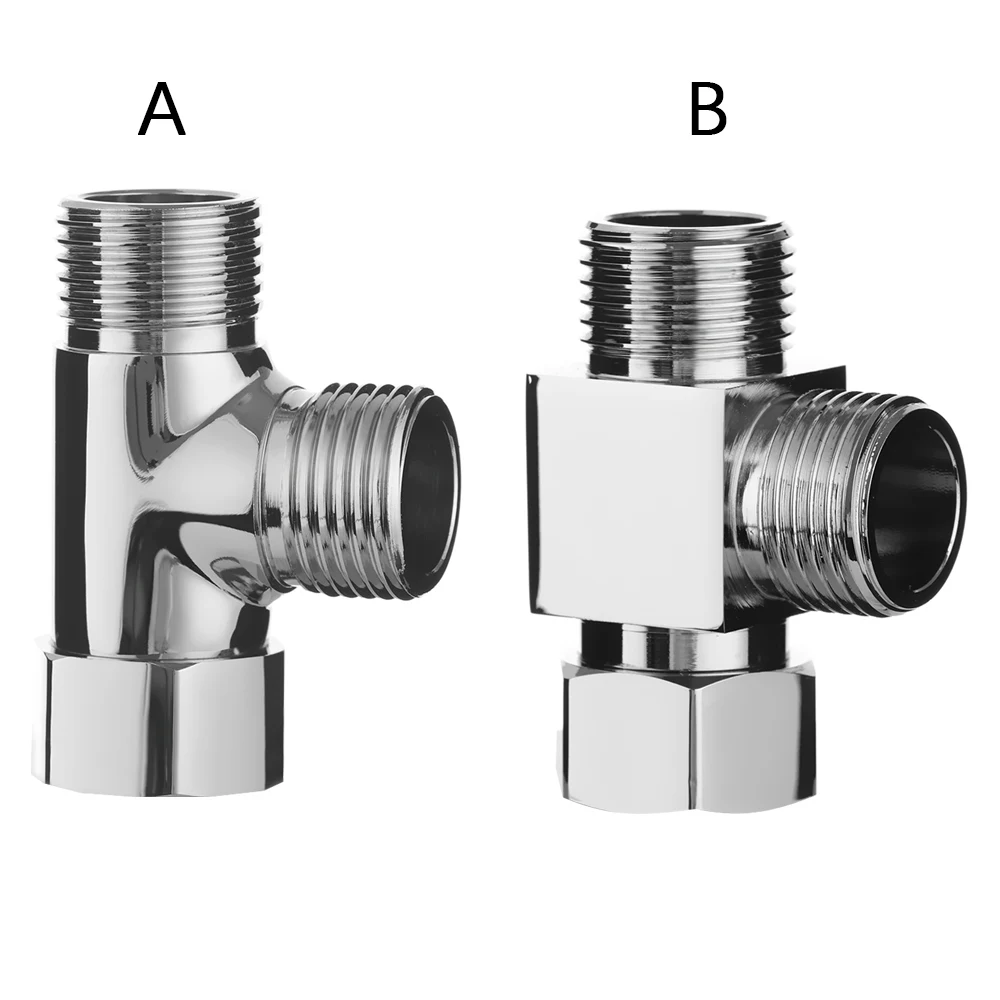 1/2" 3-way Diverter Valve Faucet Adapter Water Tap Connector Kitchen Sink Splitter Connect Shower Head Hardware Accessories